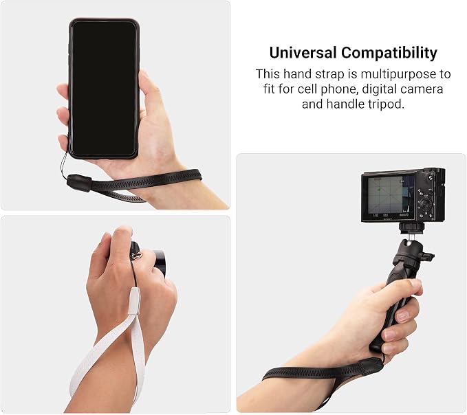 2PCS PU Camera Wrist Strap for Phone Digital Camera & More - Black & White | 9.25",PU Leather,Phone Lanyard Camera Hand Strap for PIXPRO FZ55 FZ45 EKTAR H35 H35N Snapic A1 Printomatic Mini Shot 3 - Image 8