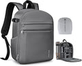 K&F CONCEPT Camera Backpack, DSLR/SLR/Mirrorless Photography Camera Bag | 14in Laptop Compartment & Rain Cover, 600D Fabric for Travel & Daily, Men & Women, Dual-Mode Detachable Dividers, Gray, B19 by KFCONCEPT