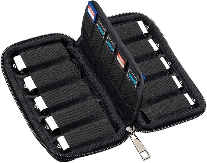 USB Flash Drive Case 20 Slots with Labels TATMOHIK USB Storage Case Thumb Drive Holder case USB Organizer Storage Bag Electronic Accessories Organizer for 10 Memory Cards and 10 USB Memory Sticks,Blue - Image 7