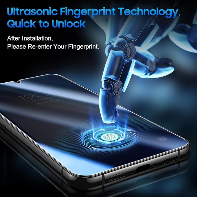 3+2 Pack Privacy Screen Protector And Camera Lens Protection for Galaxy S24 Plus 5G, Anti-Spy 9H Hardness Support Fingerprint Unlock Tempered Glass Screen Protector for Samsung Galaxy S24 Plus - Image 2