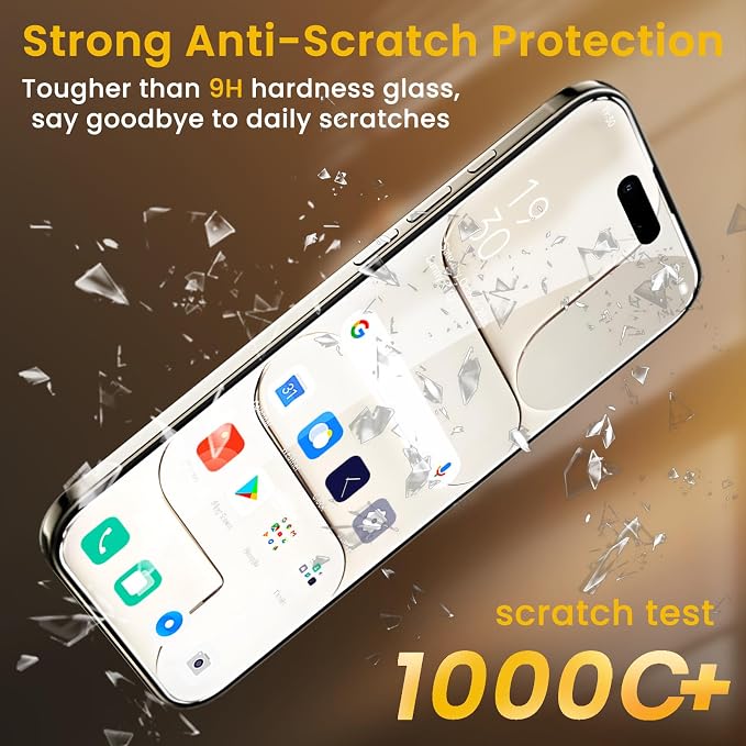 Romkasi 3 Pack Privacy Screen Protector for iPhone 17 Air 6.5 Inch with 3 Pack Camera Lens Protector, Anti Spy Tempered Glass Film, Anti-Scratch, Touch Sensitive, Case Friendly - Image 4