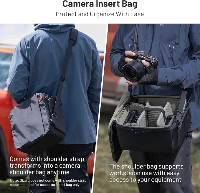 PGYTECH Small Camera Insert Protection Bag Camera Soft Padded Bag Handbag | Waterproof Lens Pouch for Photographers Lightweight DSLR/SLR Lens Carring Case Travel Organizer Camera Insert for Backpack - Image 4