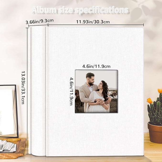 Artfeel Photo Album 4x6 with 1000 Pockets,Slip-in Picture Albums,Linen Cover Memory Book with Front Window,White Page Vertical Photo Book for Wedding,Family,Anniversare,Baby,Vacation - Image 3
