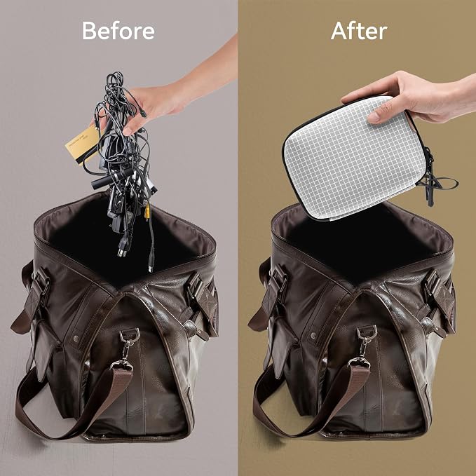 SIMTOP Electronics Organizer Cord Organizer Travel, Small Tech Bag for Cords, Chargers, Power Bank, Earbuds – Portable Cable Pouch for Office, Business Trip, Commute – Water & Scratch-Resistant - Image 3