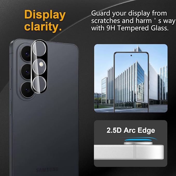 3 Pack Camera Lens Protector for Samsung Galaxy S26/S26 Plus | Tempered Glass,Anti-Fingerprint,9H Hardness,Scratch Resistant,Easy to Install,Bubble Free,HD Clarity - Image 2