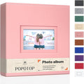 Popotop 4x6 Photo Album Holds 300 Pictures, Vegan Leather Hardcover | 300-Photos Capacity, Acid-Free PP Slip-In Pockets, Mixed-Orientation Layout, Front Photo Window, Gifts for Wedding Baby by Popotop