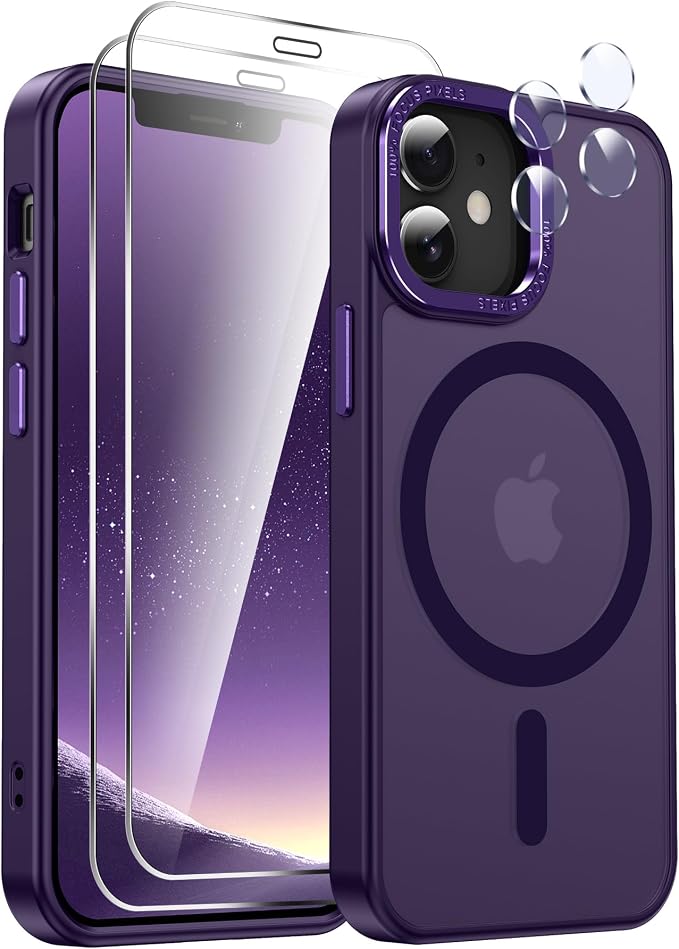 LeYi for iPhone-12 Mini Phone Case/iPhone-13 Mini Cases:[ Screen Protector X2+ Camera Cover X2] Compatible with Magsafe i 13mini 12mini Magnetic Protective Fundas para iphone12 iphone13 Mini, Purple - Image 7
