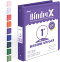BinderX Extra Durable 3 Ring Binder, Round Rings 1 Inch Binder | Fits 175 Sheets of 8.5x11 Paper, Customizable View Cover with Inside Pockets, Cute 1" Binders, 1 Inch 1 Pack, Purple by Sooez