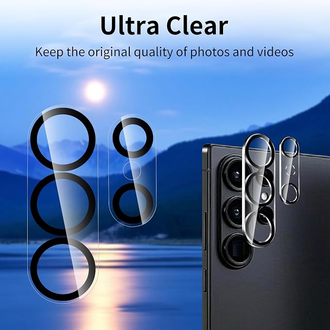Dengduoduo 3 Pack Camera Lens Protector for Samsung Galaxy S26 Ultra, Tempered Glass Camera Protector Back Lens Cover, Ultra HD, 9H Hardness, Anti-Scratch, Case Friendly[No Affect on Night Shots] - Image 3