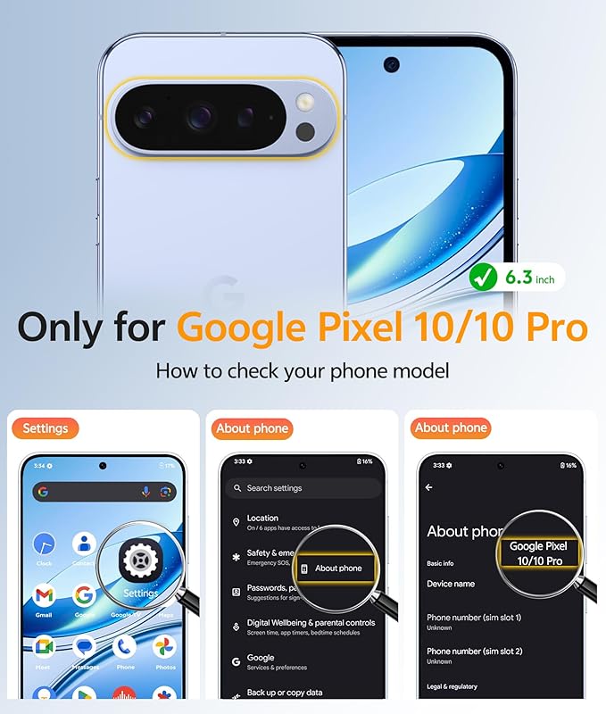 FNTCASE for Google Pixel 10 / Pixel 10 Pro Case, Compatible with Magsafe | Screen Protector, Anti Yellowing, 14FT Military Grade Drop Protection, Shockproof Protective Phone Cover, Transparent Clear - Image 2