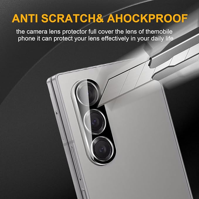 3 Pack Camera Lens Protector for Samsung Galaxy Z Fold 6 | Tempered Glass,Anti-Fingerprint,9H Hardness,Scratch Resistant,Easy to Install,Bubble Free,HD Clarity - Image 4
