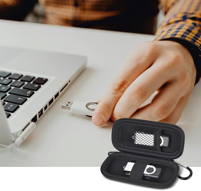 USB Flash Drive Case, SD Card/Thumb Drive/Memory Cards Holder, Bag Only | SDXC/SDHC Storage, Electronic Accessories Organizer for SanDisk / for Samsung, for Students/IT/Office/School/Travel, AllBlack - Image 8