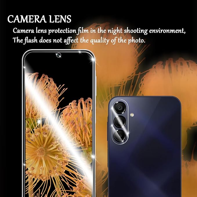 Galaxy A14 HD Clear Tempered Glass Screen Protector + Camera Lens Protectors, [2+2 Pack] [3D Glass] [Anti-Glare] [Bubble-Free] Screen Protector Glass For Samsung Galaxy A14 - Image 5