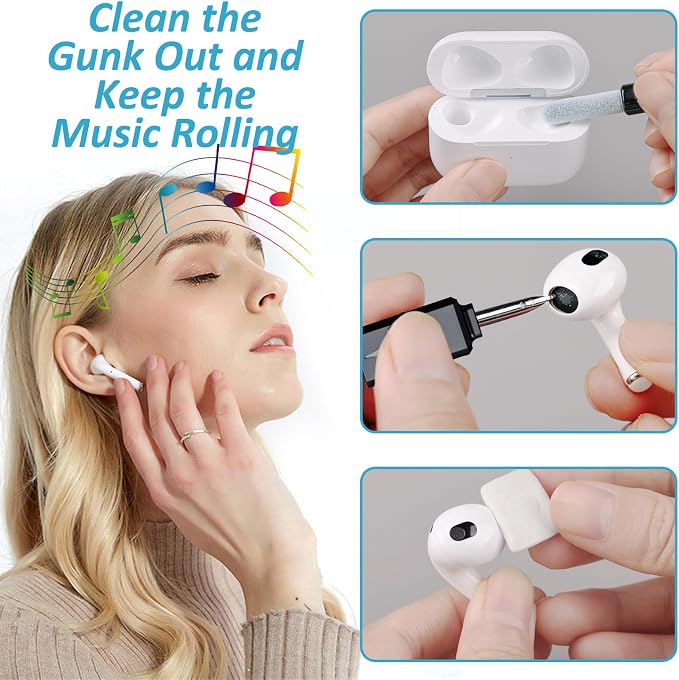 iPhone Cleaning Kit for Charging Port Cleaner,Lightning Charger Connector | Speaker Cable,AirPod Pro Cell Phone，Cleaning Putty，Repair Restore Tool,Thin Cleaning Brushes,Microfiber Cloths,Port Pick - Image 4
