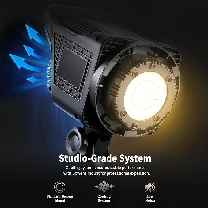 Niceveedi Softbox Lighting Kit, 2700-6500K LED Photography Lighting with 16.5” Quick-Release Softbox/Bowens Mount/Cooling System/Remote/Tripod, 90W Video Light for Video Recording/Streaming/Portraits - Image 5