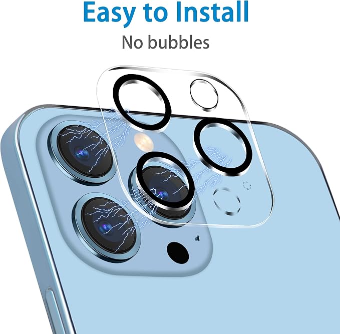 Dengduoduo 3 Pack Tempered Glass Camera Lens Protector for iPhone 13 Pro 6.1" & iPhone 13 Pro Max 6.7", Ultra HD, 9H Hardness, Anti-Scratch, Case Friendly, Easy to Install [No Affect on Night Shots] - Image 6