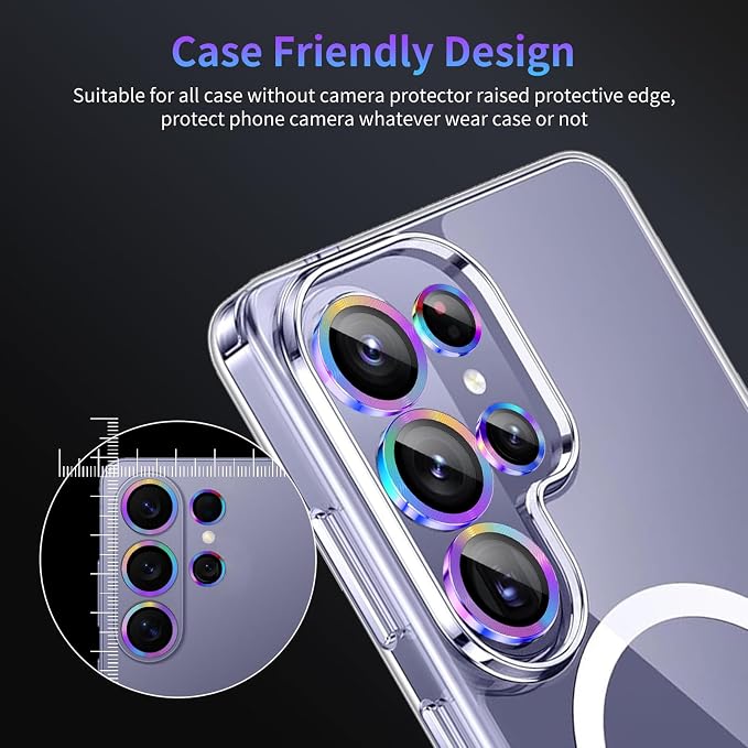 Camera Lens Protector for Samsung Galaxy S26 Ultra,1 Pack | Tempered Metal Glass Camera Cover, HD Clear Anti-Scratch Lens Screen Protector Film,Case Friendly,Colorful Titanium - Image 7