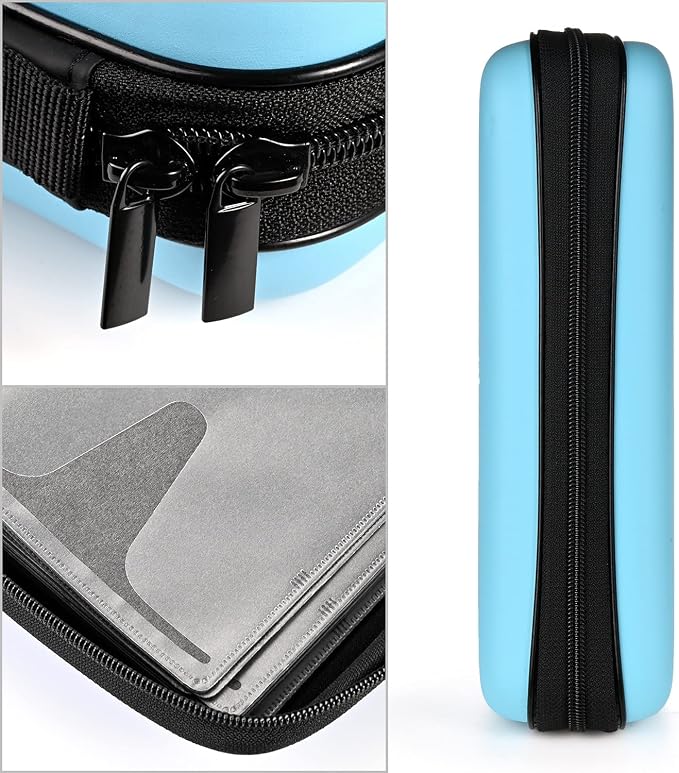 alavisxf xx CD Case, 96 Capacity Protective Zipper Disc Wallet for Car | EVA Shock-resistant, Double Zipper Closure, Portable Handle, DVD Storage Organizer, Anti-Slip Sleeves, for Home Office Travel - Image 3