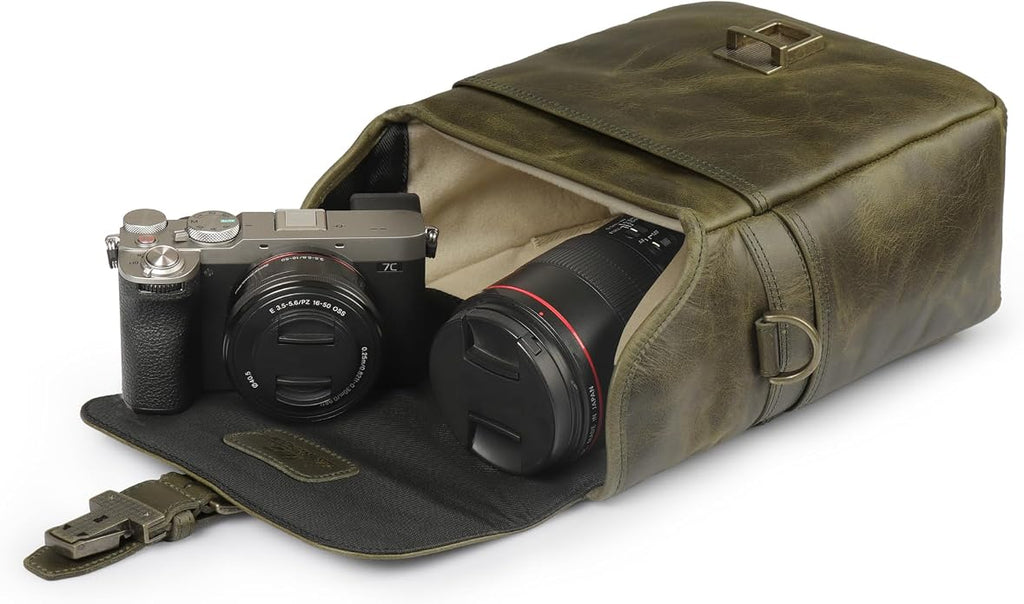 MegaGear Genuine Leather Camera Messenger Bag Mirrorless Portable electronic device cover - Image 9