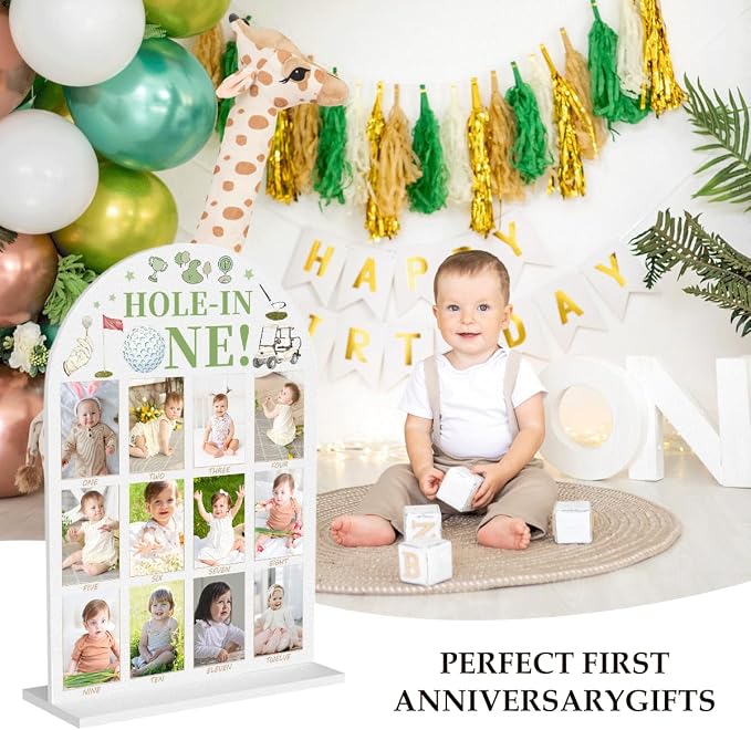 My First Year Photo Board Baby Milestone Signs One Year of Baby Photo Board, Best Babies Keepsake 10x14 Inches Acrylic Sign Decor Fits 2" x 3" Photo A19 - Image 3