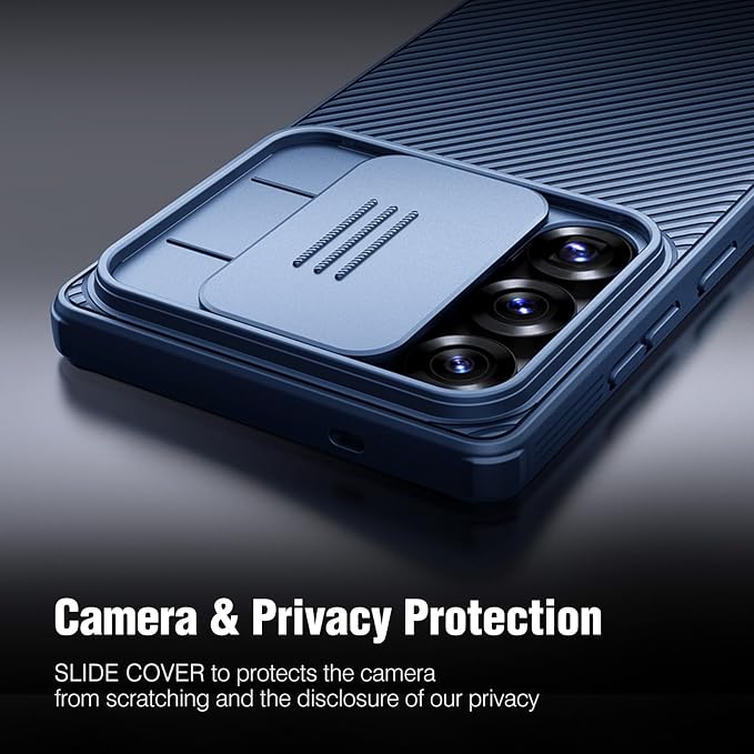 Nillkin for Samsung Galaxy S25 Ultra Case with Camera Cover, [Lens Protection] Mil-Grade Shockproof Protective Bumper Hard Cover Slim Phone Case for Galaxy S25 Ultra Cases 6.9'' Blue - Image 2