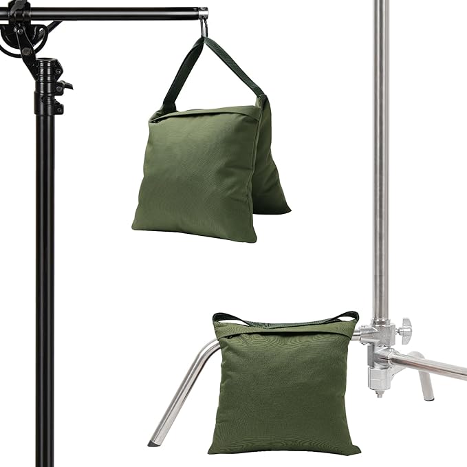 4 Packs Green Sandbag Weight Bags for Light Photography Video Equipment | Heavy Duty Saddlebags for Backdrop Stand, Photo Tripod, Canopy, Pop up Tent, Umbrella Base, Fishing Chair, Picnic Table - Image 7