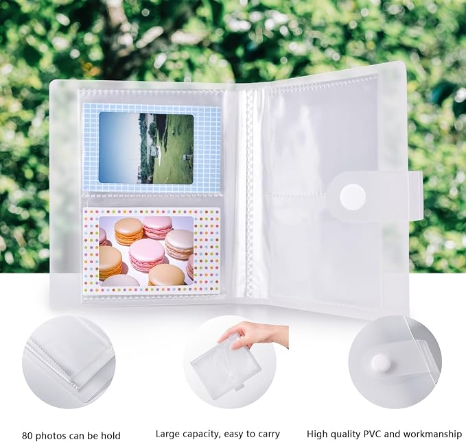Rieibi Instax Mini 12 Accessories Gift Bundle: Clear Case with Strap, Photo Album, Selfie Mirror, Color Filters, DIY Stickers - Green - Image 4
