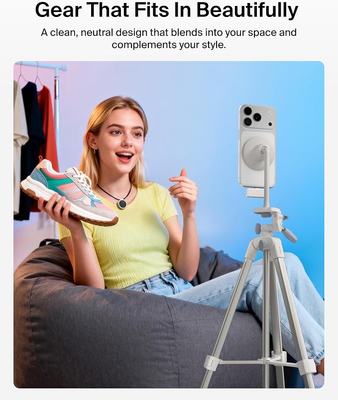 Belkin Stage Creator Essentials Kit, Tripod, Phone Mount, Dual Microphones | vlogging kit, magnetic phone mount, wireless microphones, portable, TikTok, YouTube, Instagram, streaming - Image 7