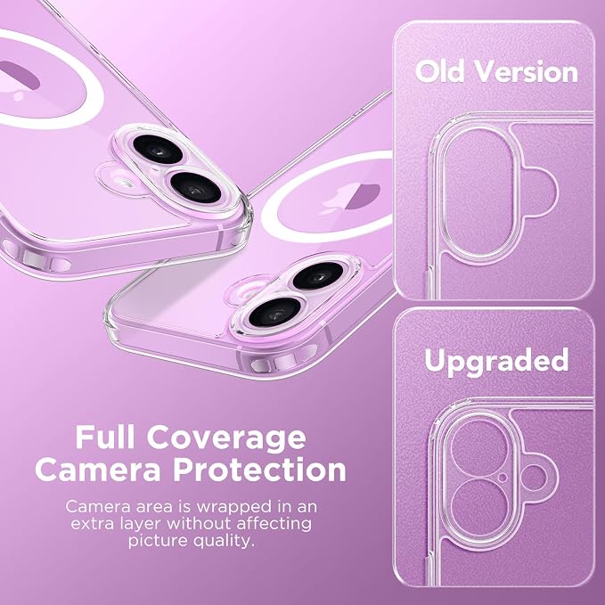 CAPRARO for iPhone 16 Case, Compatible with MagSafe Clear | Upgraded [Full Camera Protection] Protective Translucent Matte Women Girl Magnetic Phone Case Cover, Clear - Image 7