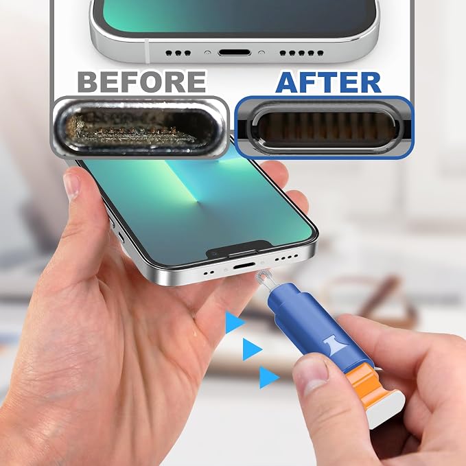 iPhone Cleaning Kit for Charging Port Cell Phone USB C, Dark Blue | Multi-Tool, Cleaner Kit for AirPod, iPhone Cleaner, Portable Repair Tool, for Lightning Charger Cable iPad Electronic Devices - Image 3