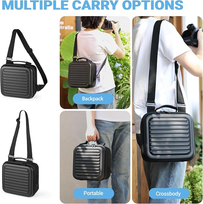 Camera Case Compatible with Canon EOS Rebel T7/R50/R6 Mark II/R100/R50 V/T6/R8/R10/R5 Mark II/RP/R7/5D Mark IV/SL3/R5/T100 DSLR SLR Camera, Lens and Tripod with Moveable Dividers and Shoulder Strap - Image 3