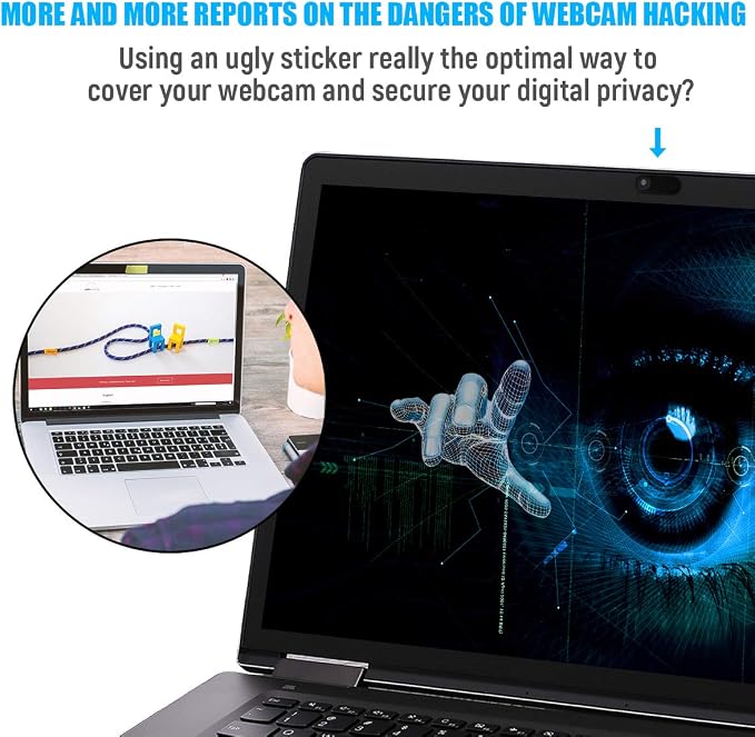 HKDGYHON Webcam Cover Slide, 0.028 Inch Ultra Thin Laptop Camera Cover Blocker, Web Cam Privacy Cover for MacBook iPhone iPad iMac, Protect Your Visual Privacy Security (Multi-Color-6 Pack) - Image 4