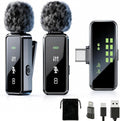 Wireless Lavalier Microphone, 12H Lapel Microphone with Digital Display & Smart Noise Cancellation, Mini Clip On Mic for iPhone Android Type-C, Recording Mic for YouTube TikTok Vlog Podcast Interview by Unknown