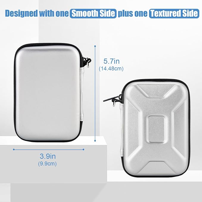ProCase External Hard Drive Travel Case for 2.5" HDD/SSD -Silver | Fits Seagate Portable, Samsung T9, WD Elements, My Passport, Toshiba Canvio Basics, 1TB-5TB Drives, USB 3.0 HDD/SSD Storage - Image 6