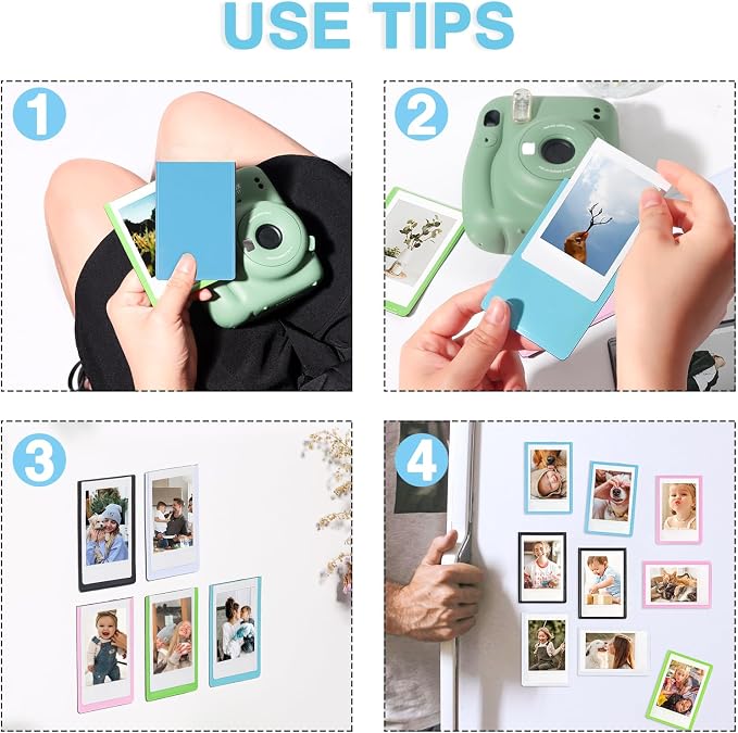 Mini Magnetic Picture Frame for Fujifilm Instax Mini Instant Camera | Fits Mini 13/12/11/41/SE/EVO Camera 2.15"x3.4" Films, Mini Magnet Picture Frames for Fridge, Home, School, 15 Black, 15 White - Image 3
