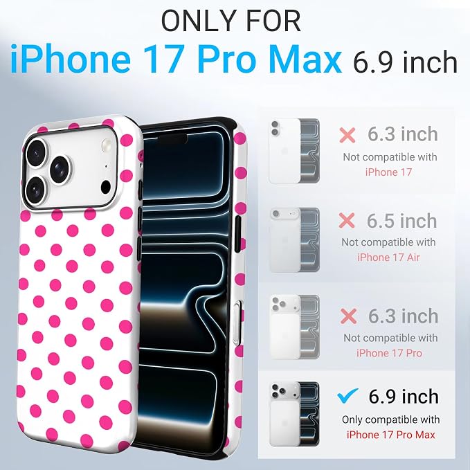 TPU Phone Case for iPhone 17 Pro Max, MagSafe Wireless Charging Compatible, Shockproof Slim Fit Protective Cover with Anti-Yellowing & Raised Camera Protection (Point 3, iPhone 17 Pro Max(6.9")) - Image 2
