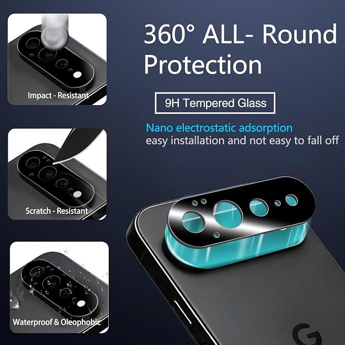 IMBZBK Privacy Screen Protector for Google Pixel 11 Pro XL, 3+3 Pack | 25° Anti Spy, 9H+ Tempered Glass, Military Grade Shatterproof, Auto-Dust Removal, Case Friendly, with Camera Lens Protector - Image 6