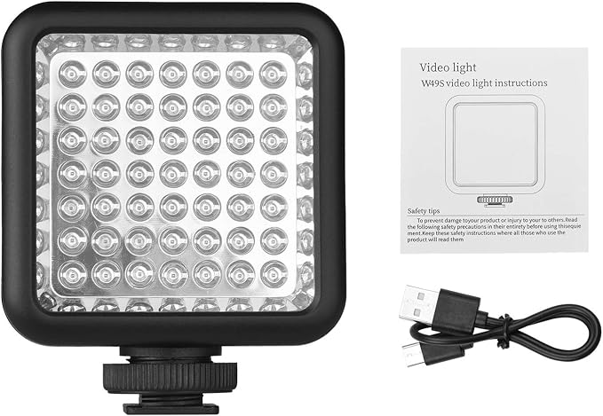 Mini IR Night Vision Light Infrared Photography Light for Video Camera Camcorder Built-in Rechargeable Battery with 3 Cold Shoe Mount for Vlog Video Recording - Image 3