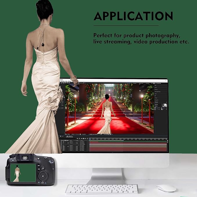 Dark Green Photography Backdrop for Photoshoot, Fabric, 10x20ft | Versatile Studio Photo Backgrounds, Non Reflective, Easy to Use, for Portraits, Product, Party, Video Creation - Image 3