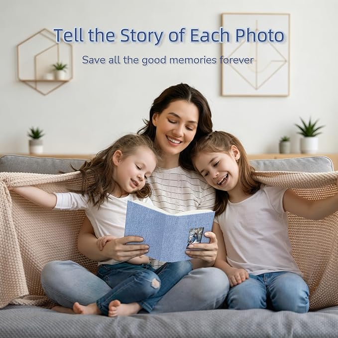 popotop Photo Album 4x6-200 Photos Photo Books with 200 Horizontal Pockets,Linen Cover Albums for Family Wedding Anniversary Baby Vacation Pictures - Image 6