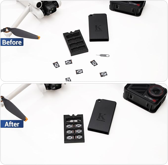 Pop-up Small TF Memory Card Case Holder for 8 TF MSD Cards with Carabiner, Portable Anti-Shock Splash-Proof MicroSD Card Case Storage Protector Organizer Keeper Container, Card Remove Tool Included - Image 8