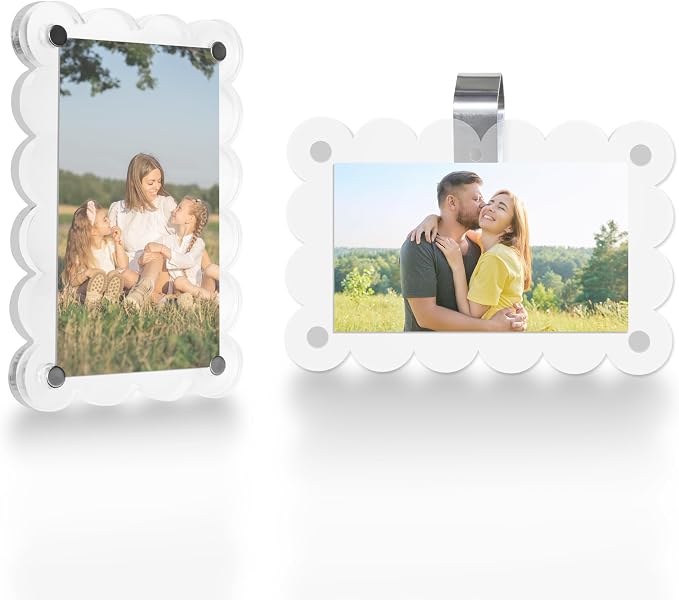 Car Sun Visor Photo Holder, Universal Magnetic Photo Car Visor Clip, Decorate Your Car Visor Picture Clip with Personality(Transparent Wave, 2.4x3.5) by KSXLIUC