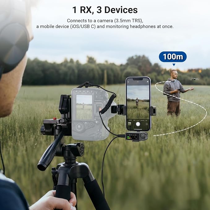 NEEWER CM36 Wireless Lavalier Microphone with Charging Case, App Control, AI Noise Cancellation, 48KHz/24bit, 85dB SNR, 54H Battery, 328ft Range, Mini Lav Mic for iPhone Android Phone Vlog Camera PC - Image 6