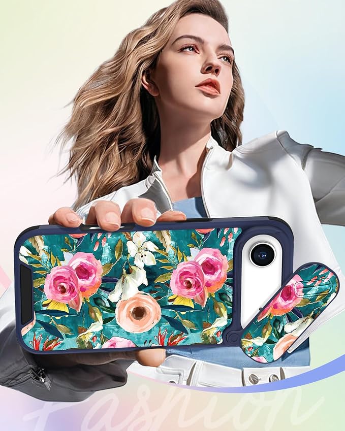 Buleens for iPhone 17 Air Case 6.5 Inch - with Ring Stand & Camera Cover Aesthetic Cute Designed Women Girls Girly Pretty Unique Kawaii Flowers Phone Case for iPhone 17 Air Compatible with Magsafe - Image 6