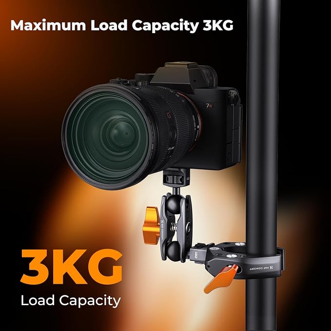 K&F CONCEPT Dual Ball Heads Magic Arm, Articulating Magic Arm | with 1/4"-20 Screw, 360° swivelling Ball Head, Aluminum Alloy Camera Monitor Mount Arm, MS14 - Image 5