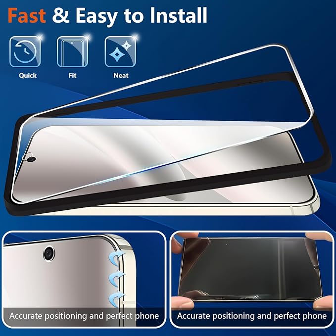 (3+2 Pack) Glass Screen Protector for Google Pixel 10 Pro XL with Camera Lens Protector,9H Tempered Glass,Fingerprint Unlock,Anti-Scratch,Bubble Free,Case Friendly - Clear - Image 8