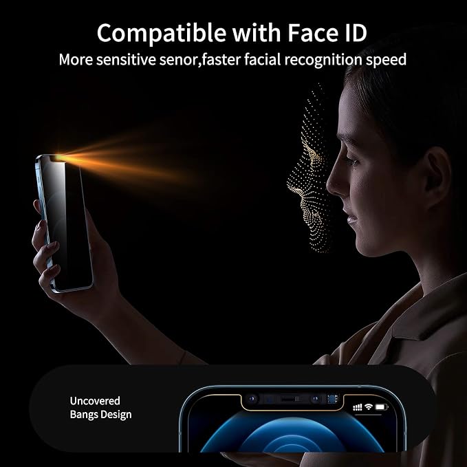 UNBREAKcable Privacy Screen Protector for iPhone 12/12 Pro, 2-Pack | True 28° Anti-Spy, Shatterproof Tempered Glass, 9H Hardness, Easy Install, Bubble-Free, Anti-Scratch, Case Friendly - Image 6