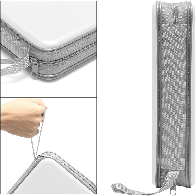 Siveit CD DVD Cases 96 Capacity Disc Storage Binder for Car(White) | Hard Plastic CD DVD Disc Cases Storage Binder Wallet for Car Home Office Travel - Image 3