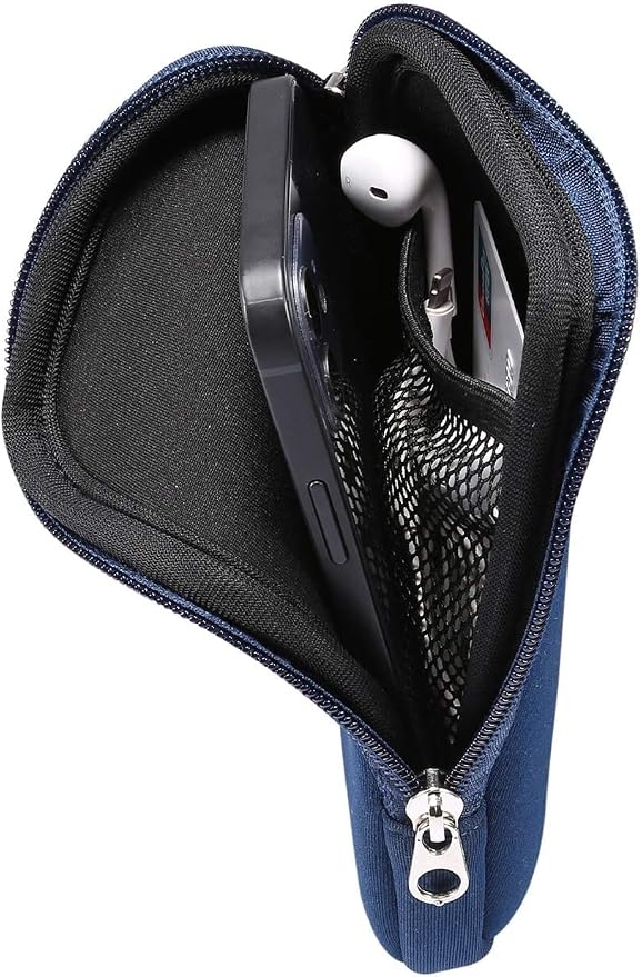 Phone Sleeve Case for iPhone 17 16 15 14 13 12 Pro, Galaxy S26 S25 S24 S23 | Neoprene Cell Phone Pouch for iPhone 17e 16e, SE 3rd, SE 2nd, 13 mini, iPhone 11 XR, with Neck Lanyard, Zipper Closure - Image 3