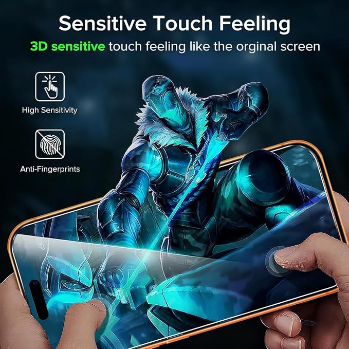ivoler Screen Protector for iPhone 17 Pro Max 6.9" Tempered Glass 2-Pack | with [Easy Installation Frame], Anti-Scratch Case Friendly Clear HD Film for iPhone 17 Pro Max 6.9 inch - Image 7